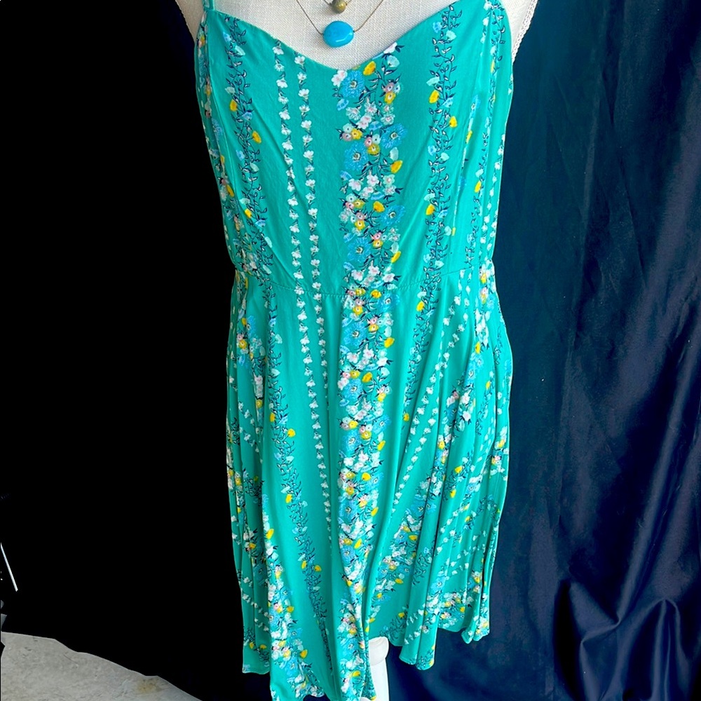 Old Navy Large size Strapless Floral Dress in Teal